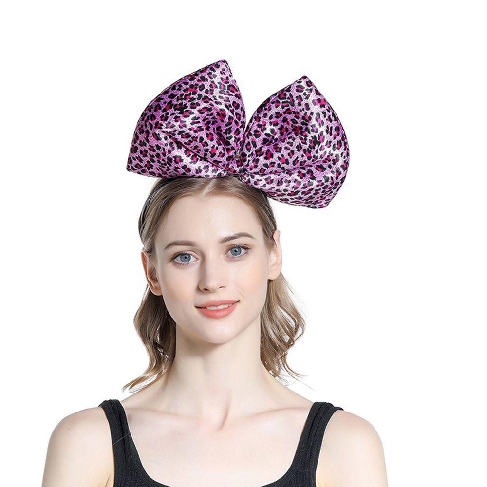 Băng Đô Cài Tóc Thắt Nơ In Họa Tiết Da Báo Cá Tính Dễ Thương Dành Cho Nữ