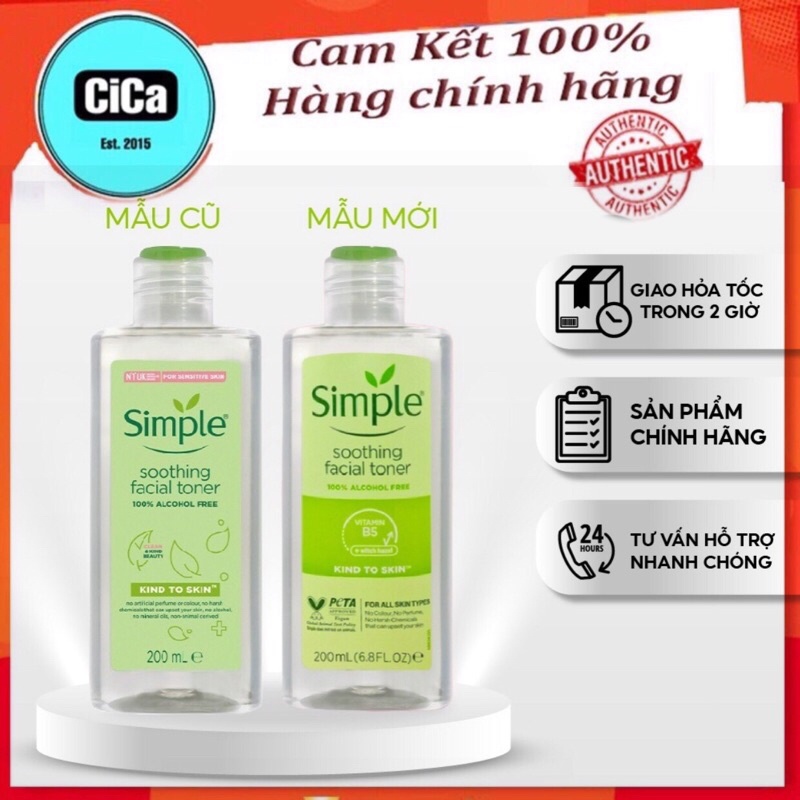 Toner Simple Kind To Skin Soothing Facial -200ml *Nước hoa hồng simple*