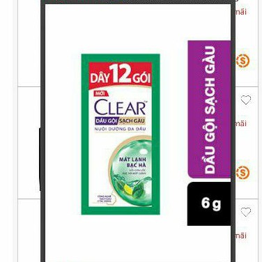 dây gội đầu clear bạc hà trị gàu