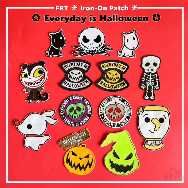 ☸ Mỗi Ngày Là Halloween Miếng Dán Sắt ☸ 1 Sticker Ủi Thêu Hình Bí Ngô