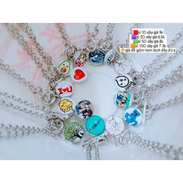 Sỉ 1 set 10 dây chuyền mặt hình : 10 dây giá - 95k