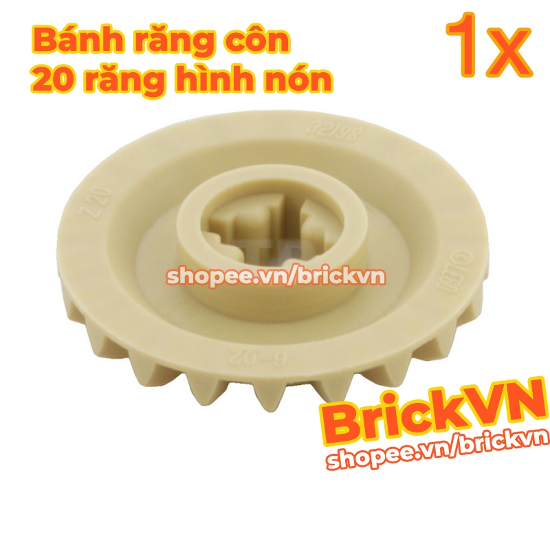 LEGO Technic Bánh Răng Côn 20 Răng, Vàng Cát ID 6031962 32198