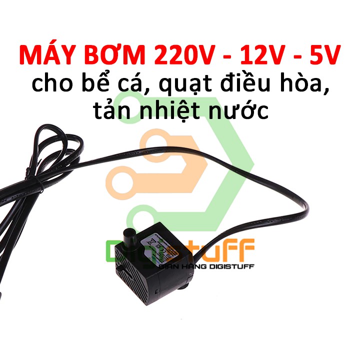 Máy bơm nước mini dùng làm máy bơm bể cá, thay máy bơm quạt hơi nước / quạt điều hòa hoặc làm máy bơm tản nhiệt nước