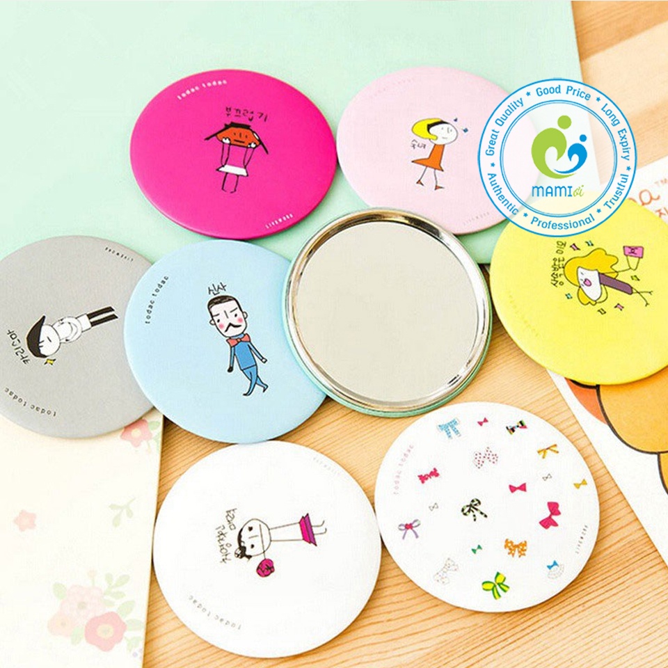 Gương mini hỗ trợ làm đẹp với nhiều hình cực ngộ nghĩnh dễ thương, Hàn Quốc