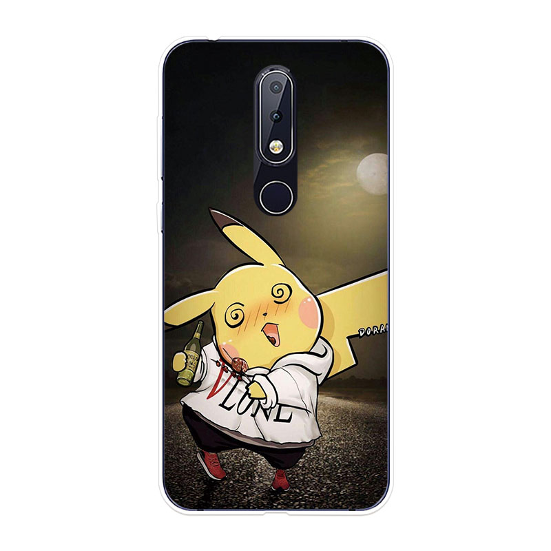 Nokia 6.1 7.1 Plus 8 8.1 X6 X7 Soft TPU Silicone Phone Case Cover Pikachu