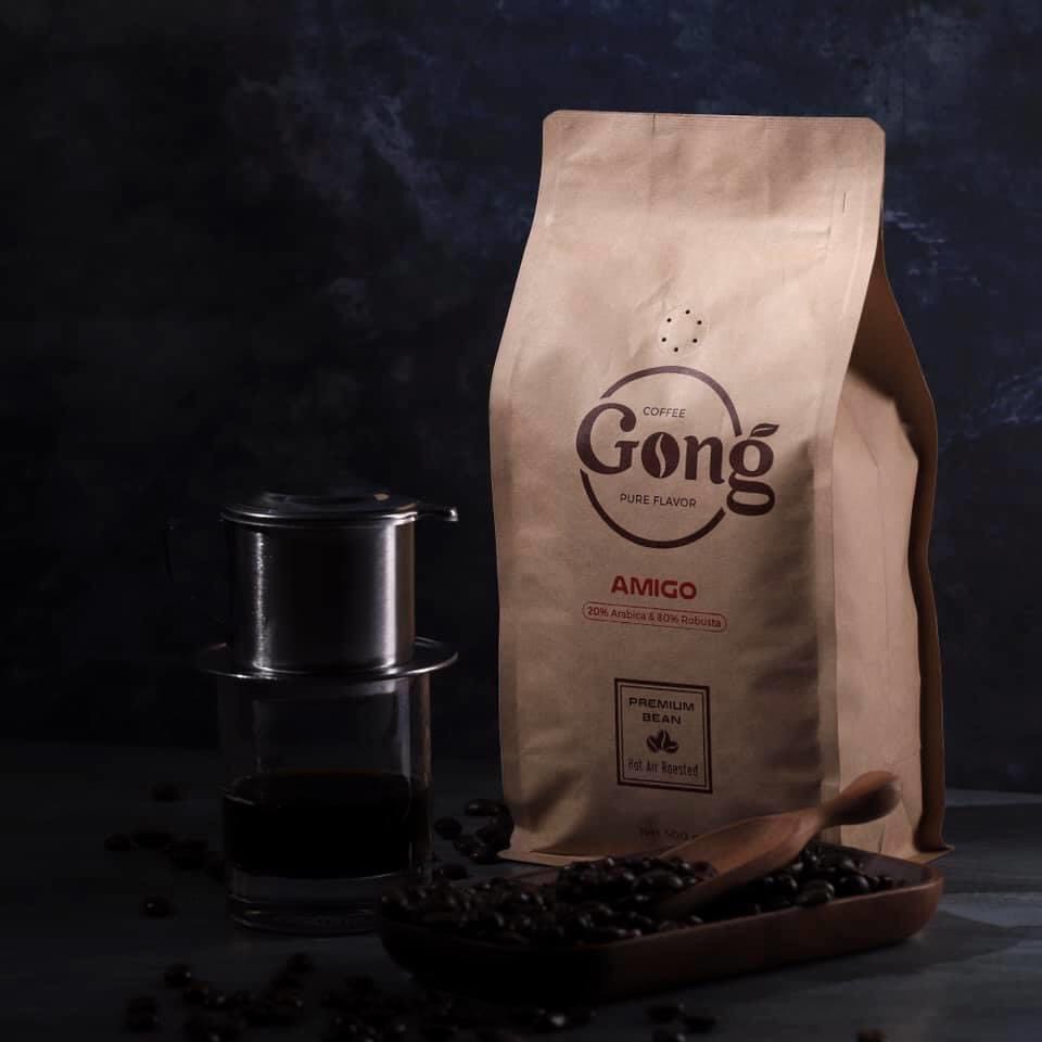 [COMBO 1KG AMIGO KÈM PHIN] Cà phê nguyên chất GONG COFFEE (500g / 2bịch)
