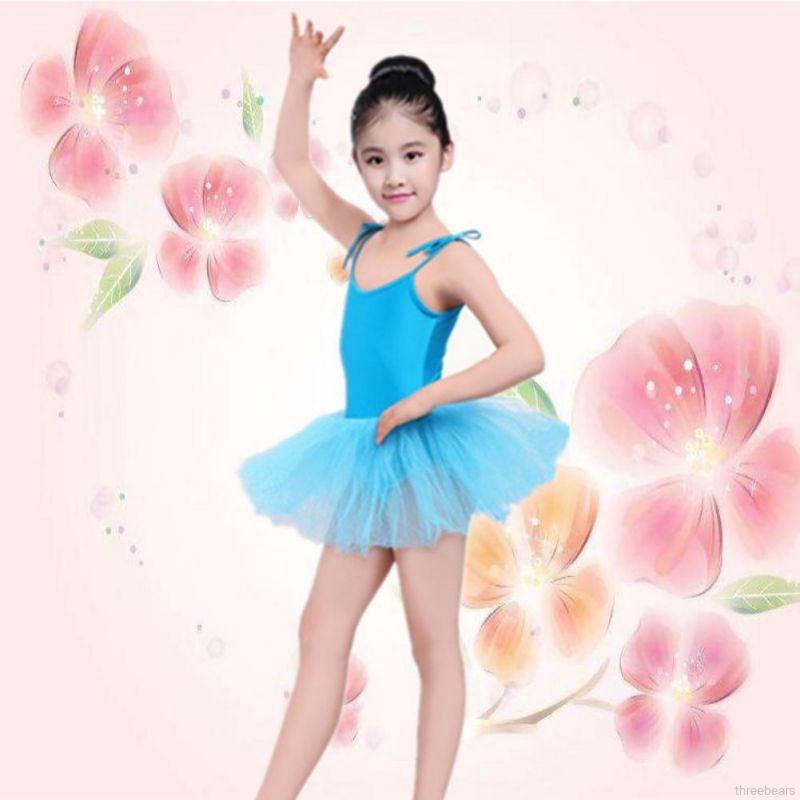 Đầm múa Ballet hai dây phối lông mềm mại cho bé gái