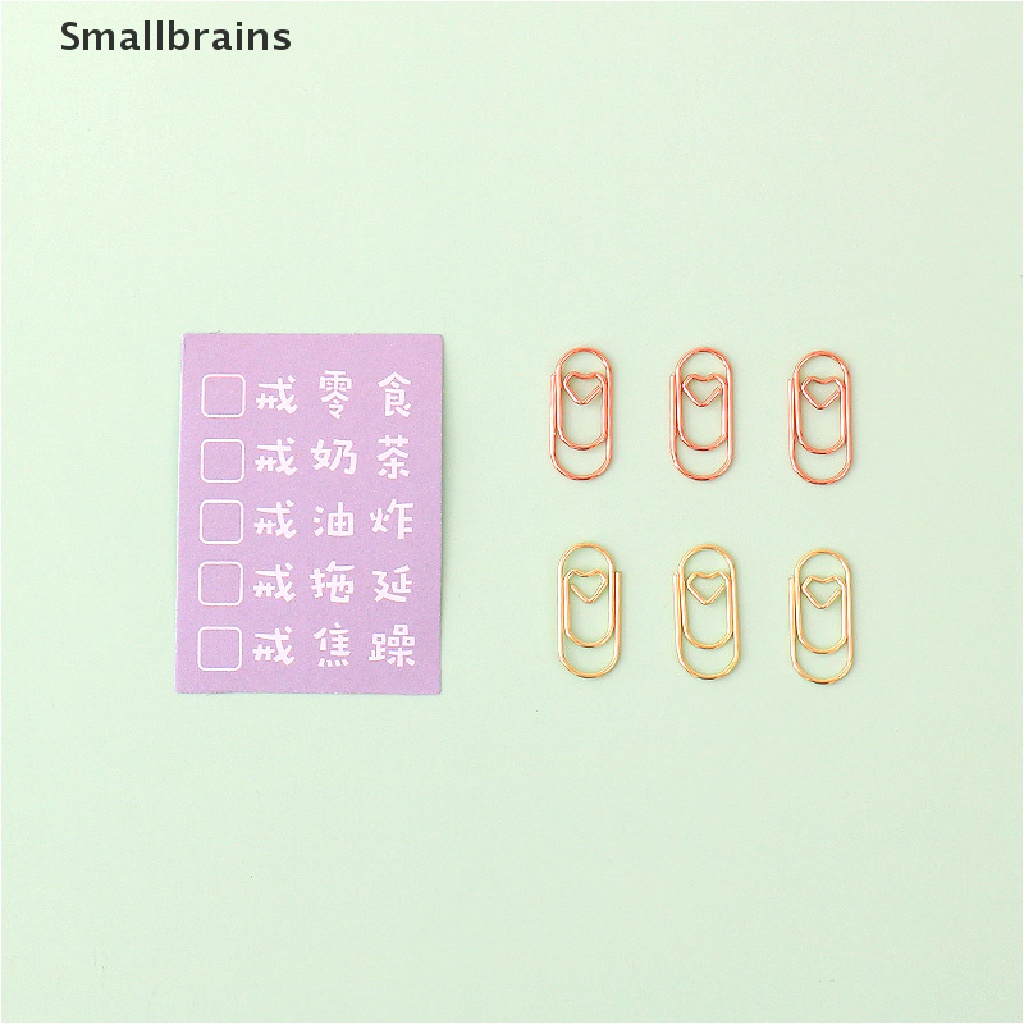 Set 50 Kẹp Giấy Kim Loại Màu Vàng Hồng Hình Trái Tim