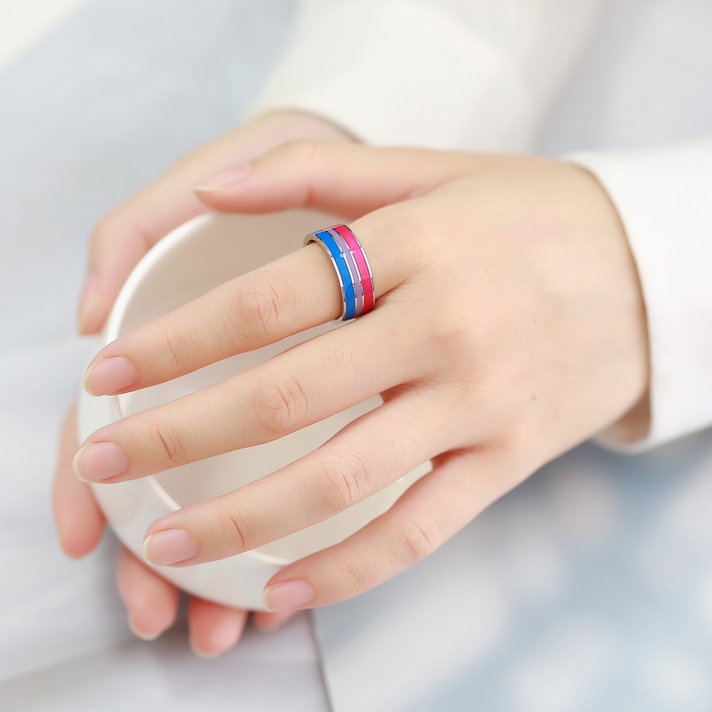 Nhẫn đeo tay OIMG bằng thép không gỉ phong cách LGBT thời trang cao cấp cho nam và nữ