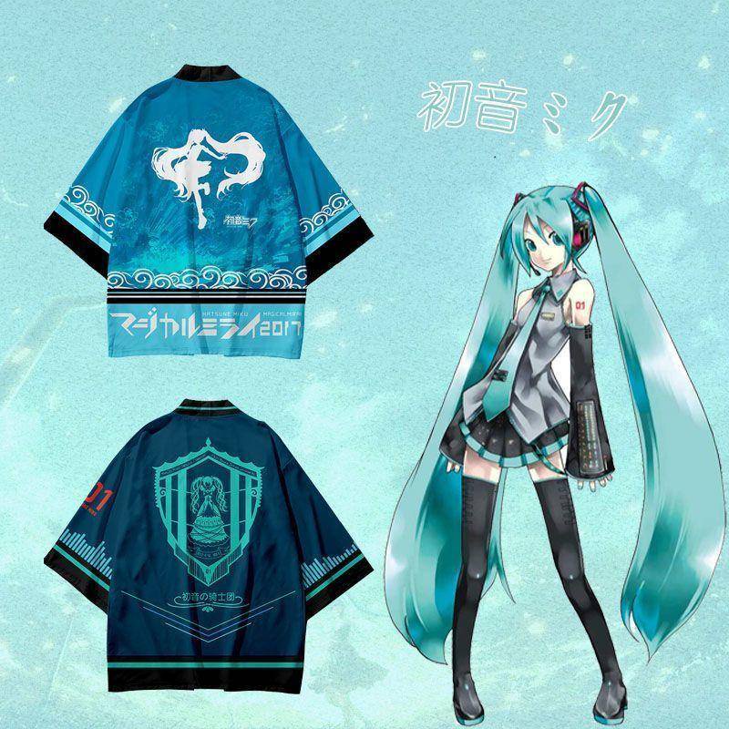 Hatsune Miku miku cartoon T-shirt two-dimensional clothes Vocaloid clothing kimono Yuori men and women with the same paragraph