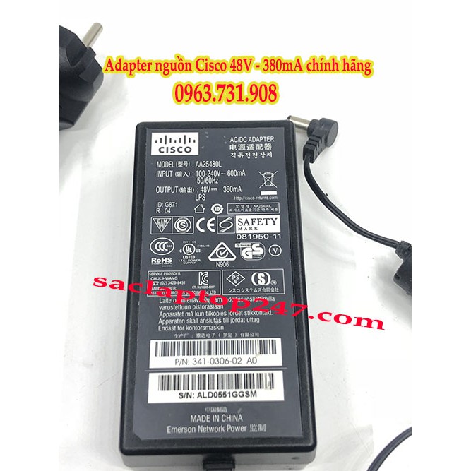 Adapter nguồn cisco 48V 380mA