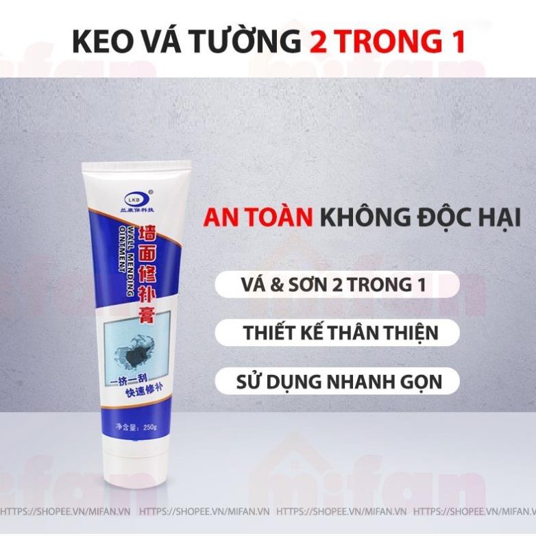 Keo Vá Tường Chống Thấm 250gr - Trám Trét Vết Nứt Khe Hở Tường - Chống Mốc Ẩm Làm Sạch Tường ( tuyển khách sỉ)