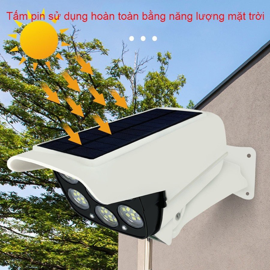 Đèn Năng Lượng Mặt Trời 84 Bóng LED Mô Hình Camera Quan Sát Cảm Biến Ánh Sáng 84 LED