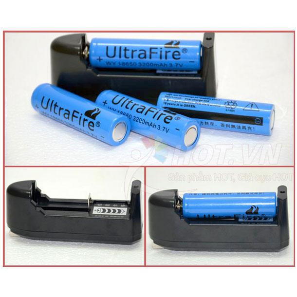 Chui cắm sạc pin - cốc sạc pin - 3.7V 4200mAh sạc siêu nhanh - có đèn báo. Tự ngắt dùng cho đèn pin, quạt sạc, đèn laze