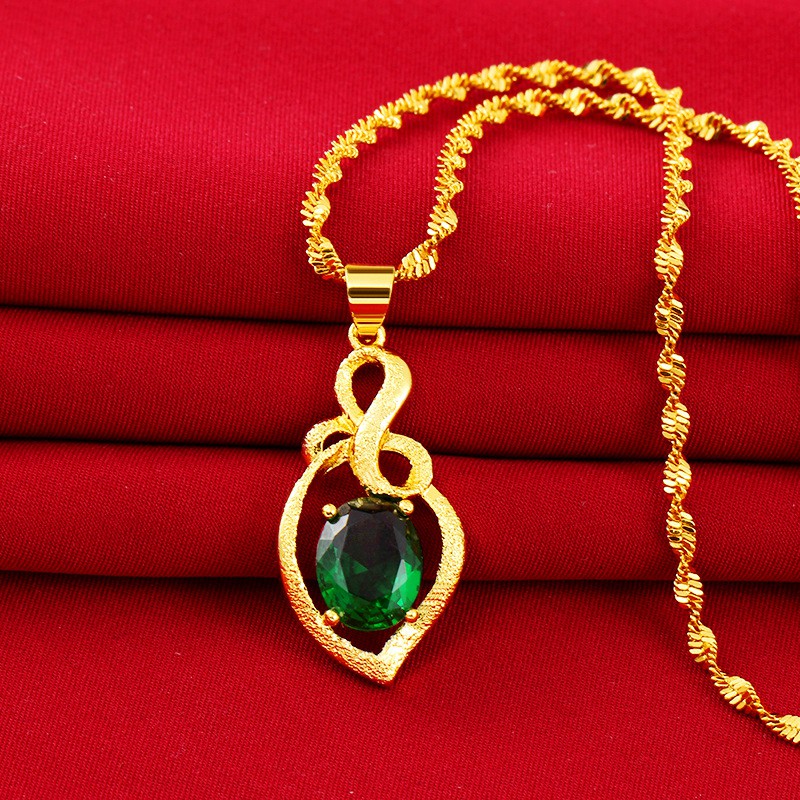 DÂY CHUYỀN  Nữ MẶT Đá Xanh 18K