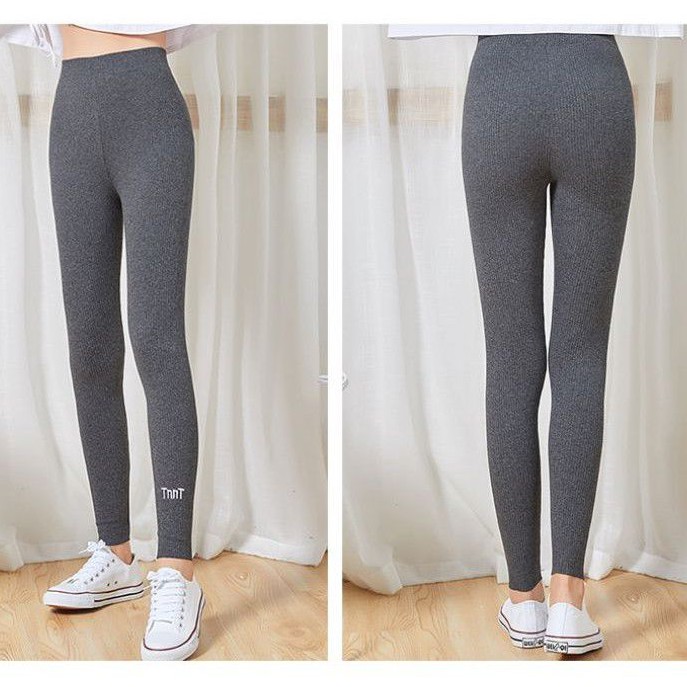 (CÓ SẴN) Quần legging len gân LÓT LÔNG dày dặn, hàng chuẩn siêu ấm thêu chữ | BigBuy360 - bigbuy360.vn