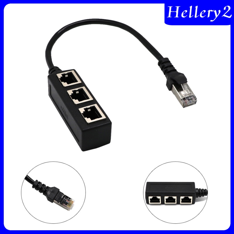 [HELLERY2] RJ45 1 to 3 Ethernet LAN Network Splitter 3 Way Extender Adapter Connector