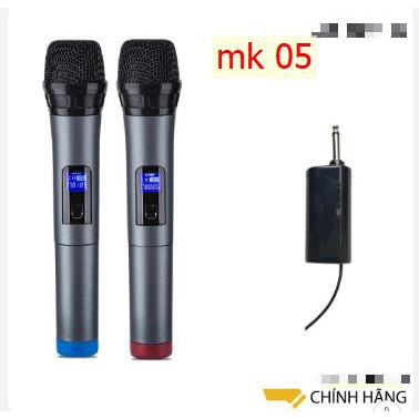 BỘ 2 MIC KARAOKE KHÔNG DÂY K5 màu đen,