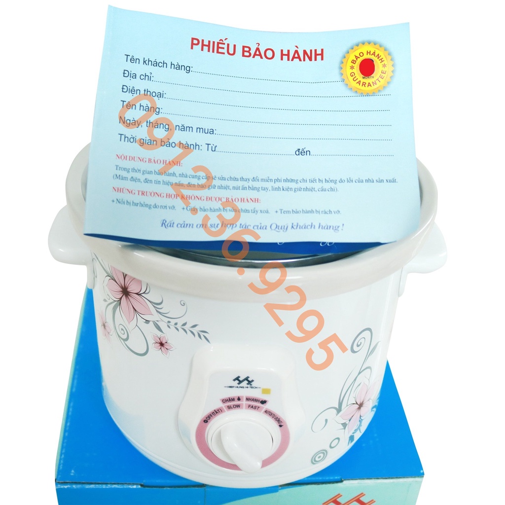 Nồi Nấu Chậm, Nồi Chưng Yến, Kho Cá, Nấu Cháo Hiệp Hưng Cao Cấp, BH Chính Hãng
