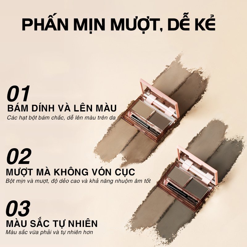 Bột tán chân mày Chioture Fluffy Brow Kit 3.4g