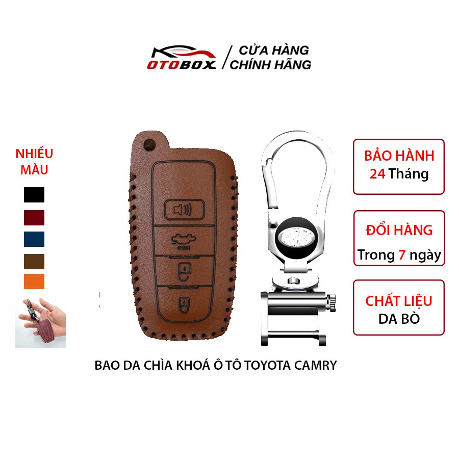 Bao da chìa khoá o to toyota camry 2019-2020 chìa thông minh da bò thật cao cấp bảo vệ chống xước và va đập my car