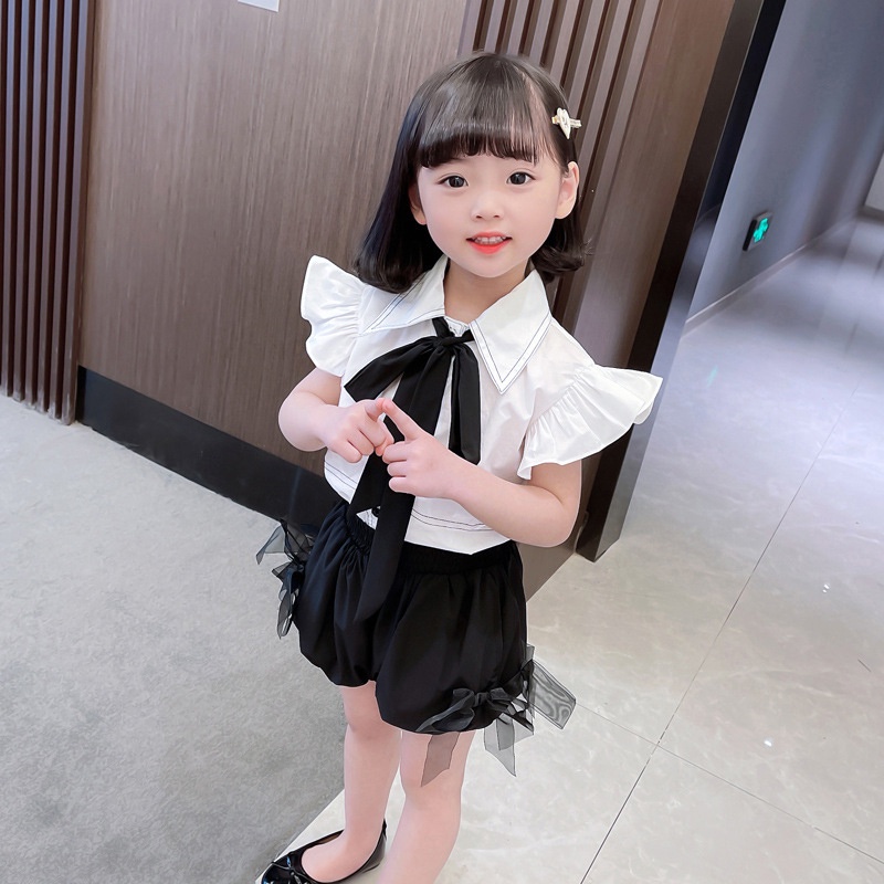 Set Áo Cánh Tiên + Quần Short Màu Trắng Thời Trang Cho Bé Gái