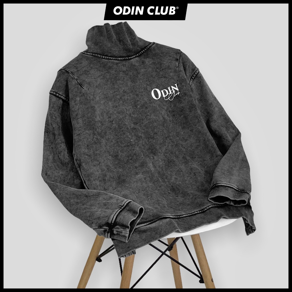 Áo Sweater Oversize Cao Cổ Acid ODIN CLUB, Áo nỉ cao cổ form rộng xẻ tà, Local Brand ODIN CLUB