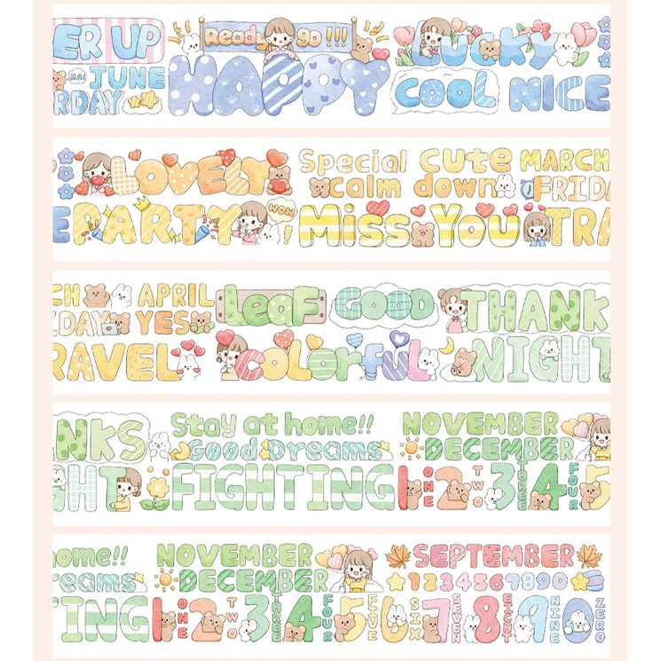 Set sticker cute họa tiết TELADO dễ thương sáng tạo sổ tay lưu bút, Hình dán không thấm nước trang trí đồ dùng tiện lợi