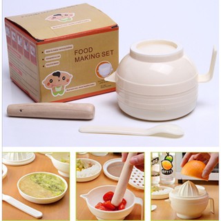 Bộ dụng cụ chế biến đồ ăn dặm kiểu Nhật cho bé (7 món)