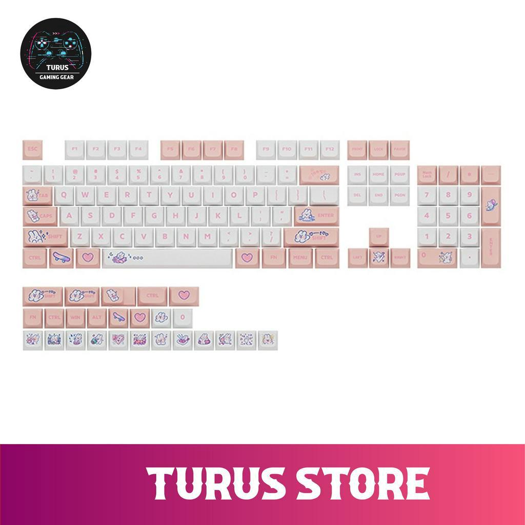 Keycap Anime Cinnamoroll Kuromi Xanh Dương / Cam XDA Profile 132 Nút Cho Bàn Phím Cơ | Turus Store