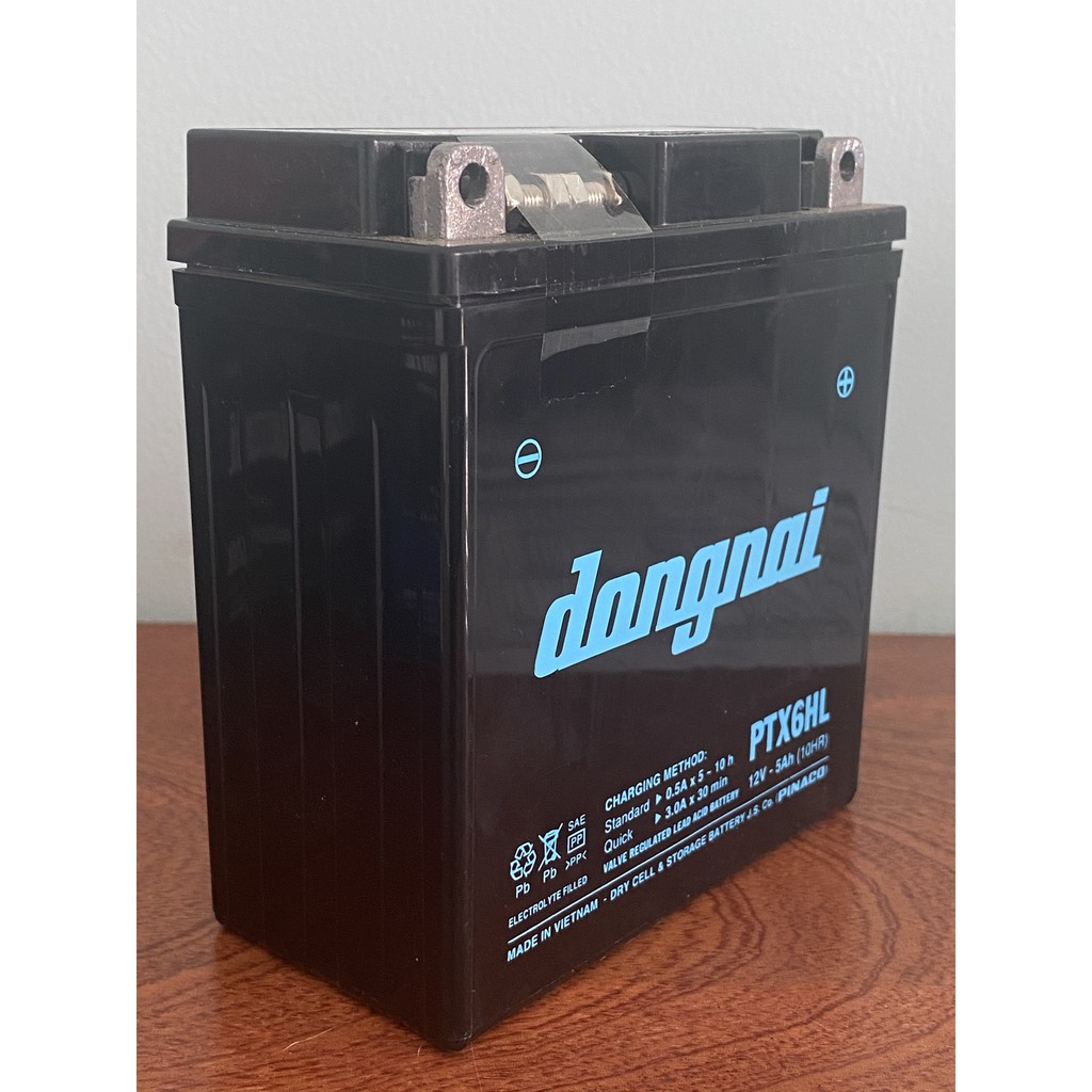 Bình ắc quy 12V Đồng Nai PTX6HL, 12V - 5Ah