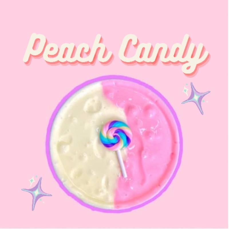 PEACH CANDY (Basic Slime) Slime kẹo đào đi kèm charm kẹo lolipop, Đồ chơi chất nhờn ma quái