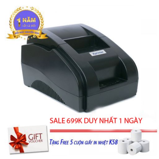 Máy in nhiệt kết nối bluetooth Xprinter 58iih qua ứng dụng viettelpay pro, Kiot viet, Sapo, Loyverse, Go Viet.