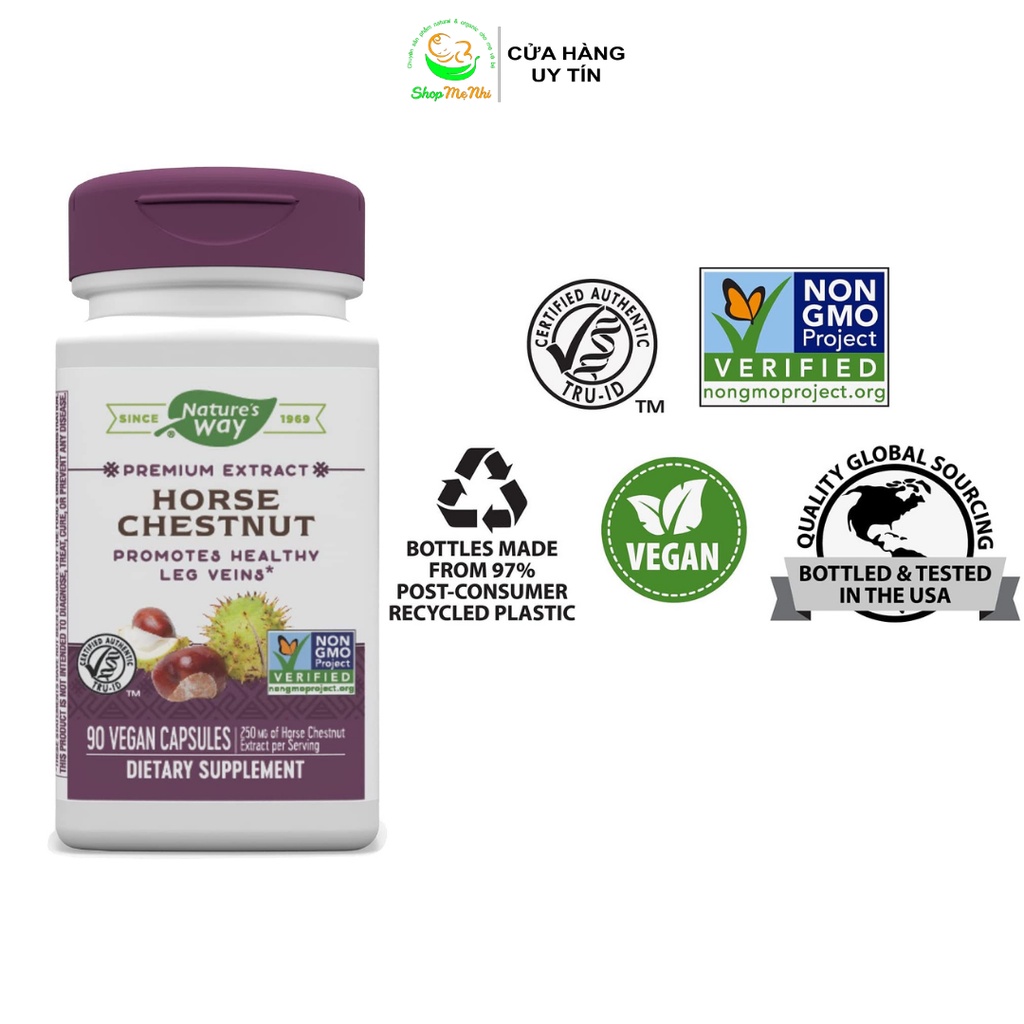 Viên uống hỗ trợ giãn tĩnh mạch chân Nature's Way Horse Chestnut 90 viên.