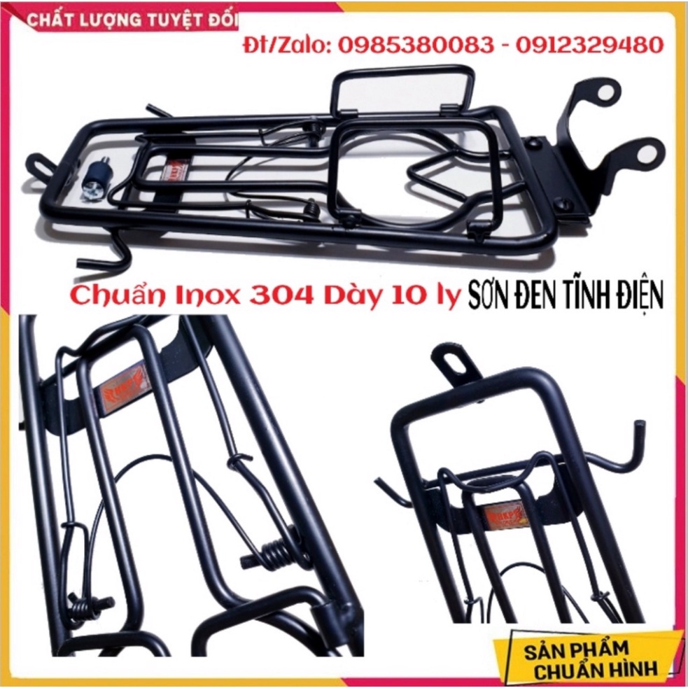 Baga Giữa EX155 Và EX155 VVA (Exciter 155 VVA) Cao Cấp INOX Sơn Đen Tĩnh Điện Dày 10 Ly Chắc Chắn Mẫu Mới 2021 Ảnh thật