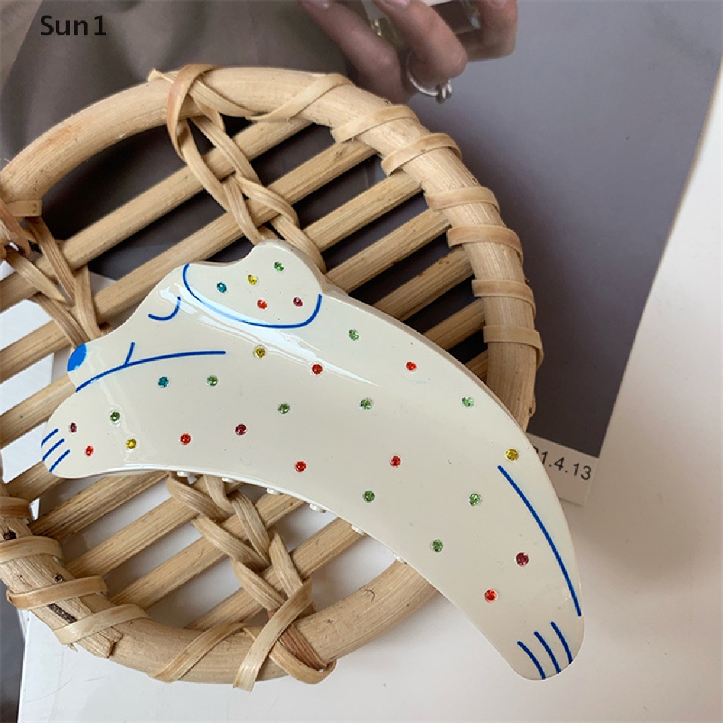 Sun1 &gt; Kẹp Tóc Đính Đá Hình Chó Dalmatian Đáng Yêu