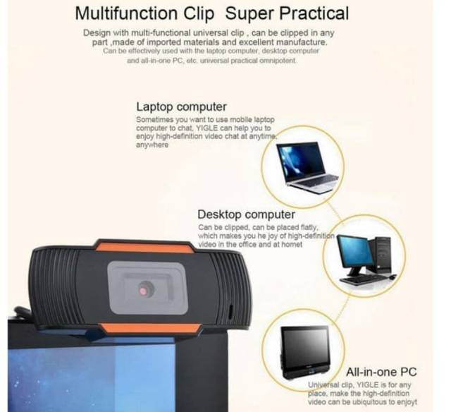 Webcam Usb HD 720P tự động lấy nét kèm micro cho máy tính | BigBuy360 - bigbuy360.vn