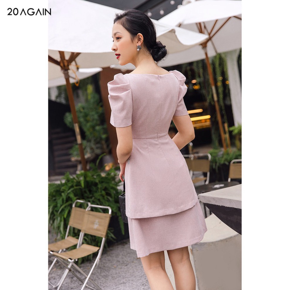 Đầm váy nữ công sở 20AGAIN đủ màu, đủ size, đính hoa ngực DEA0879