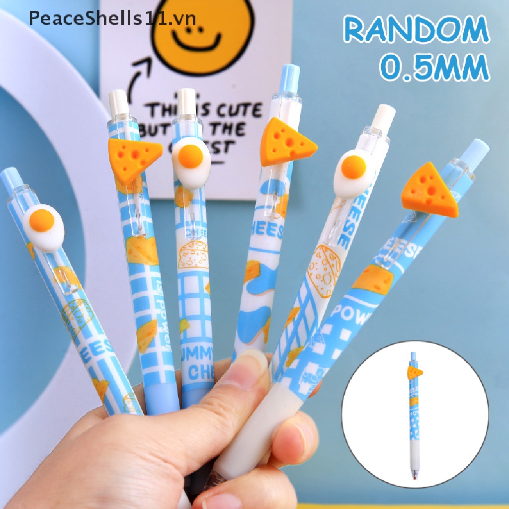 Bút Mực Gel Hình Quả Trứng Phô Mai Hoạt Hình Có Thể Thu Gọn Cho Học Sinh / Văn Phòng / Học Sinh