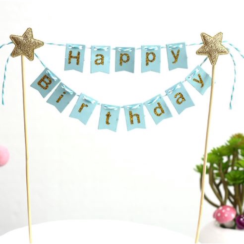 Phụ kiện trang trí bánh sinh nhật bánh kem - Dây chữ happy birthday