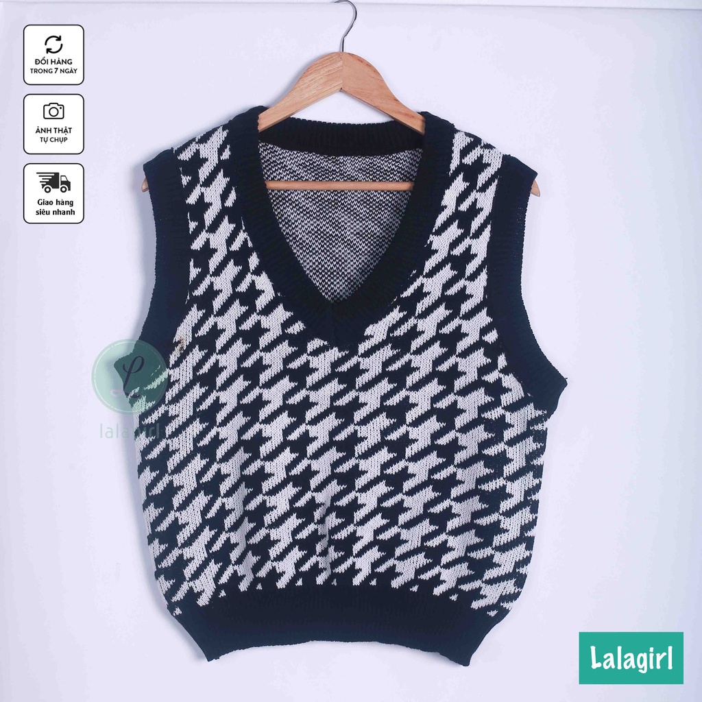 Áo gile nữ len cổ chữ V không tay màu sắc vintage phong cách Hàn Quốc [GZZ] | BigBuy360 - bigbuy360.vn