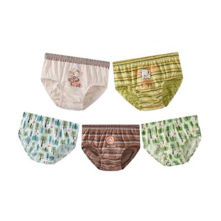 Combo 5 quần lót bé trai vải cotton Hàn Quốc mẫu Funny Safari
