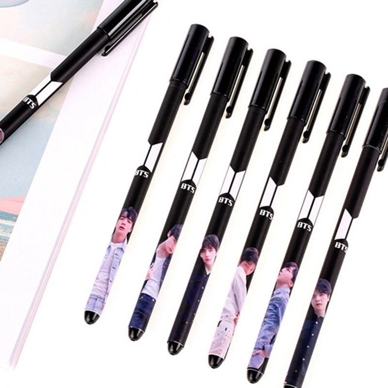 Bút mực gel in hình thành viên nhóm nhạc BTS trẻ trung