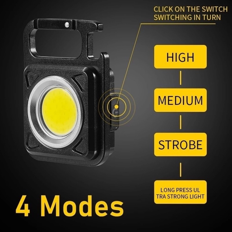 Móc Khóa Đèn LED COB Mini Sạc USB Bỏ Túi Tiện Dụng