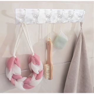Bán sỉ móc dán tường 6 móc pha lê 35x6.3cm. -  9713.