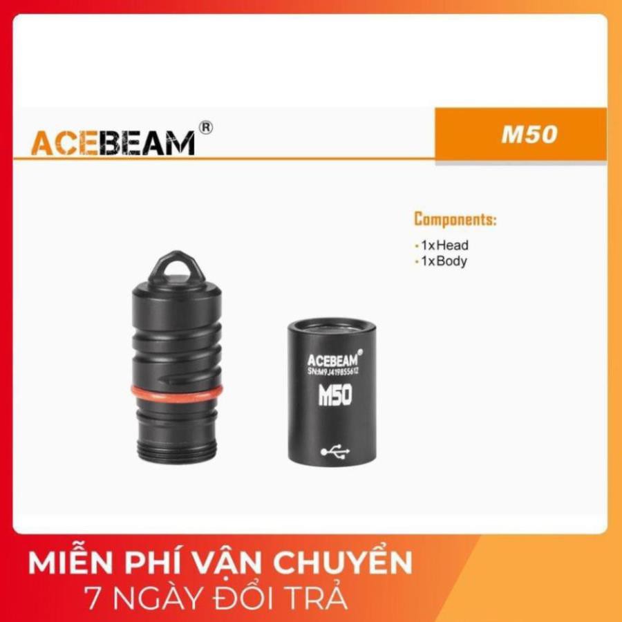 [BH 1 NĂM] ACEBEAM M50 - Đèn pin móc khóa mini cổng sạc USB