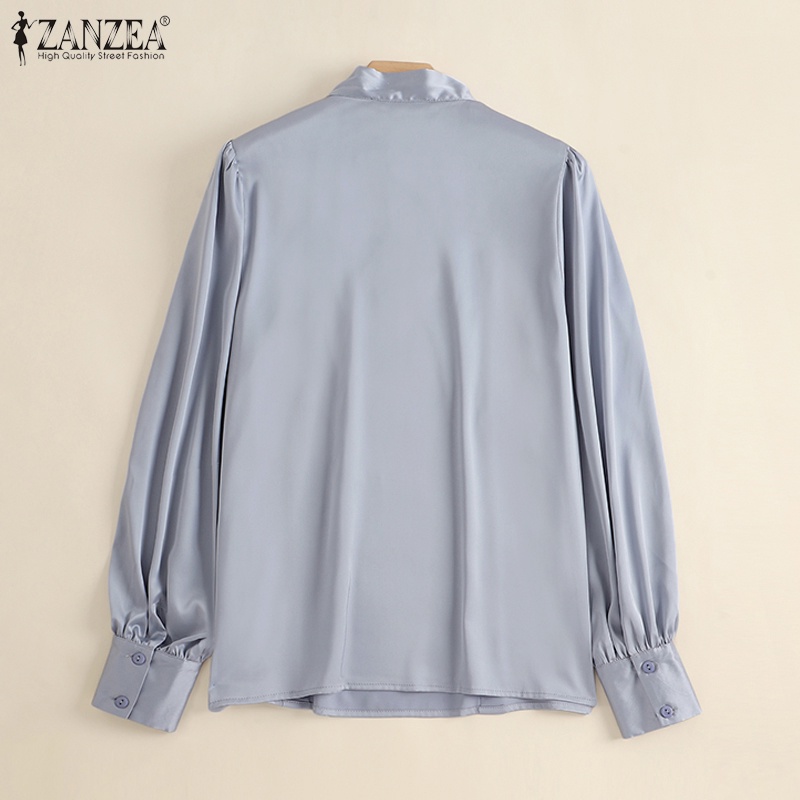 Zanzea Áo Sơ Mi Nữ Tay Dài Cổ Chữ V Cột Dây Thời Trang Thanh Lịch