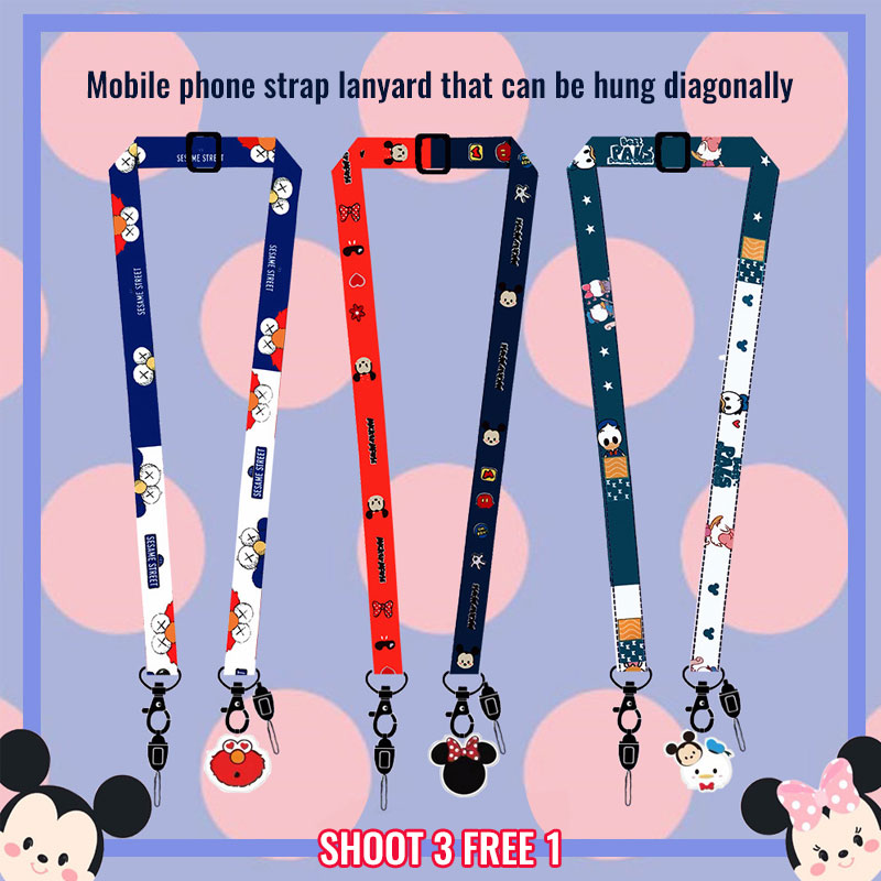 Dây Đeo Cổ Chống Rơi Họa Tiết Hoạt Hình Mickey Cho Điện Thoại