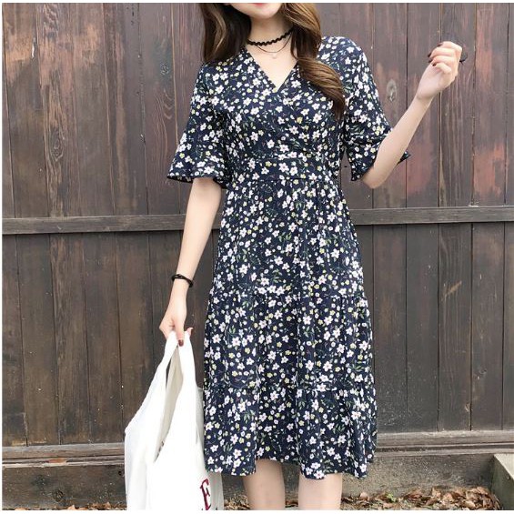 Đầm Maxi hoa nhí - Đầm tiểu thư vintage-VD005 | BigBuy360 - bigbuy360.vn