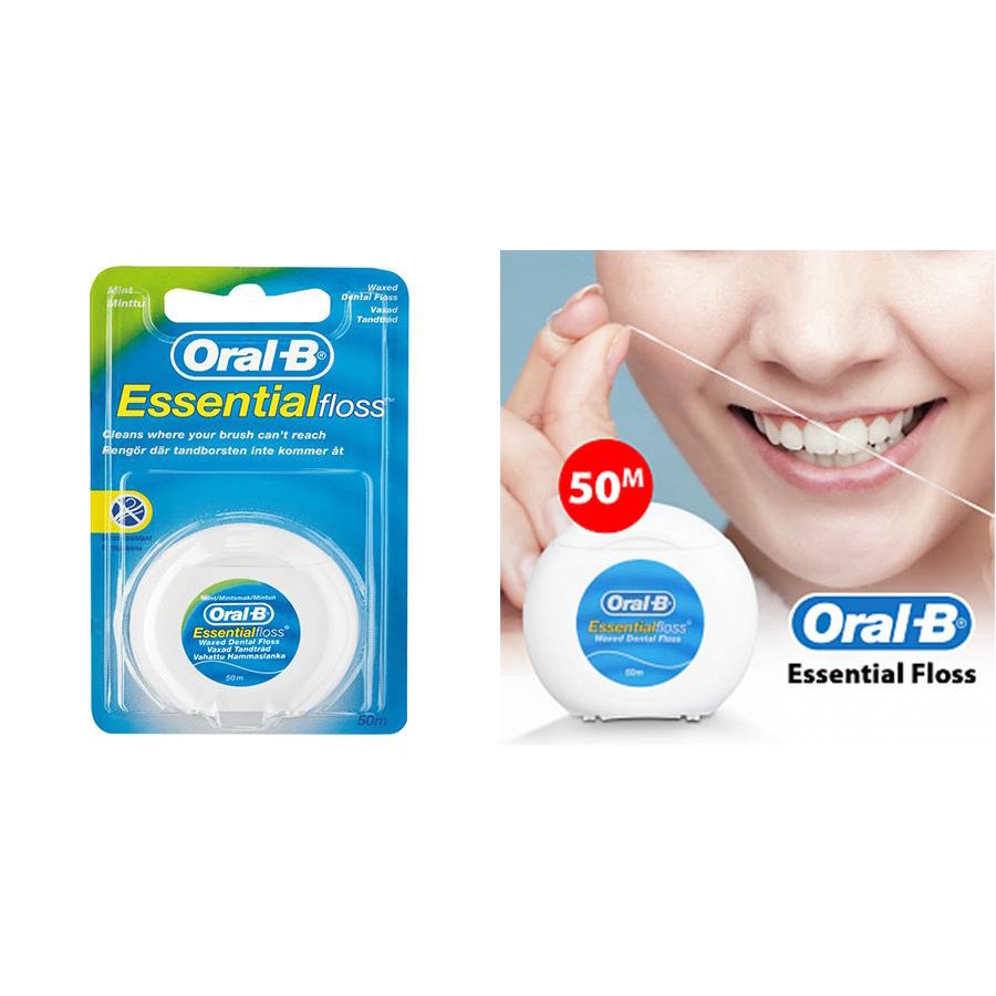 [ CHÍNH HÃNG} chỉ Nha Khoa Oral-B Essential Floss 50m - chỉ Okamura nhật bản 40m